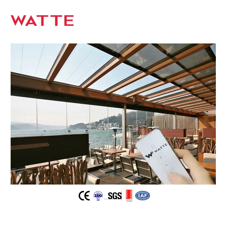 

Aluminum Frame Motorized Retractable Insulation Glass Roof Shade Outdoor Patio Balcony Sun Rain Proof Awning for Patio Sliding