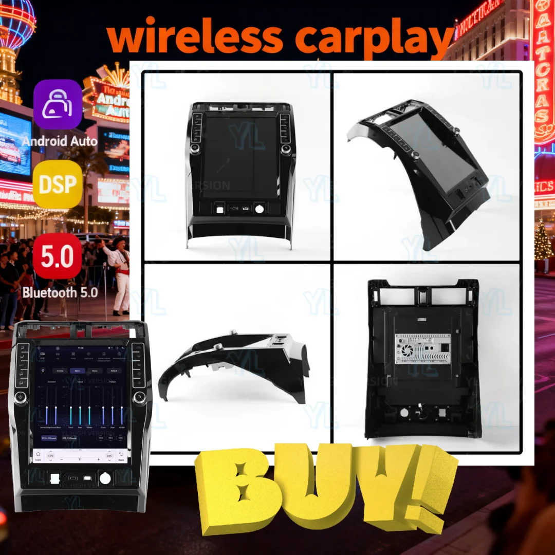 For Toyota 4runner 2009-2023 Car Radio 16.2 Inch Android 13 GPS Navi Wireless CarPlay 4G DSP Audio Player Head Unit Bluetoot 5.0