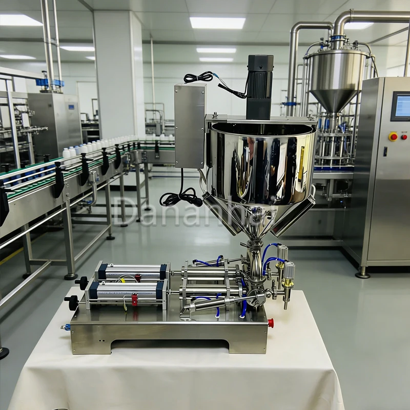 Cream Ointment Filling Machine, Double‑head Heating Mixing Filler for Food & Cosmetic Factory