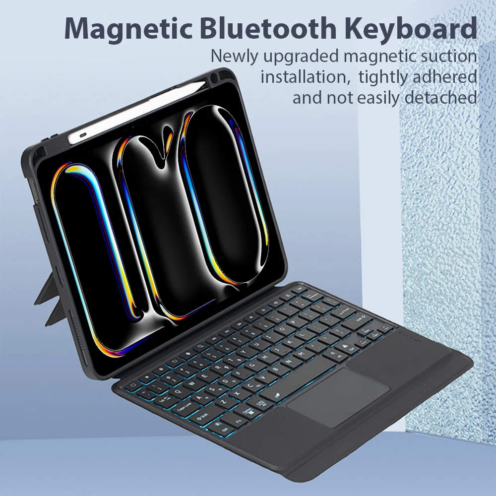 Magic Keyboard Case For Ipad Pro 13 11 12.9 10 9 9th 10th Generation 10.9 Air 5 4 3 M4 M2 Mini 6 2024 7 8th 10.2 Magnetic Cover