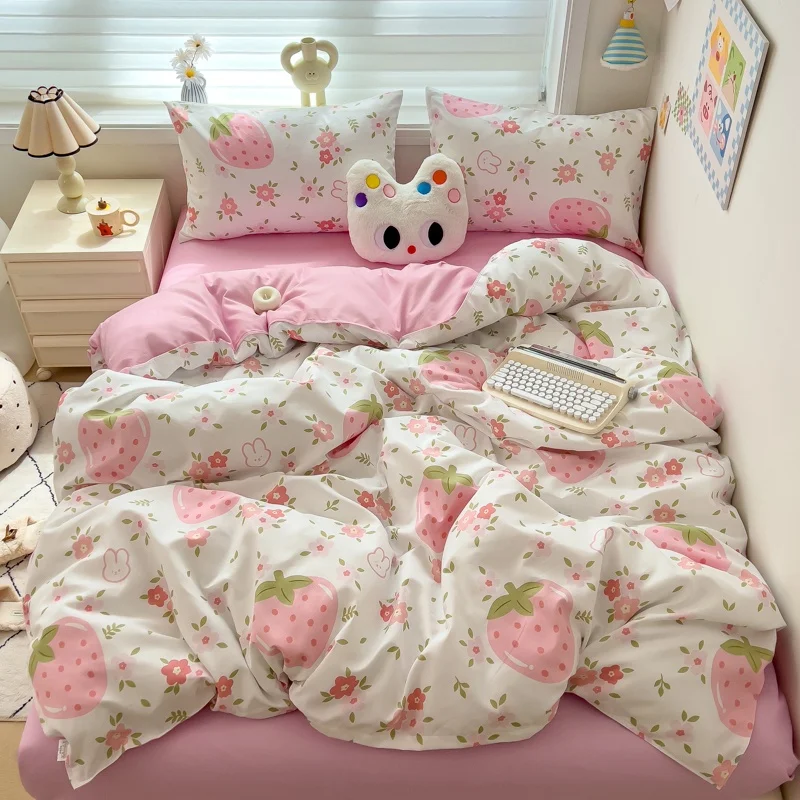 

2026 комплект постельного белья с французским цветком, пододеяльник с пасторальным цветочным принтом + простыня + наволочка, 3/4 шт., детское постельное белье Queen Full Home, Прямая доставка