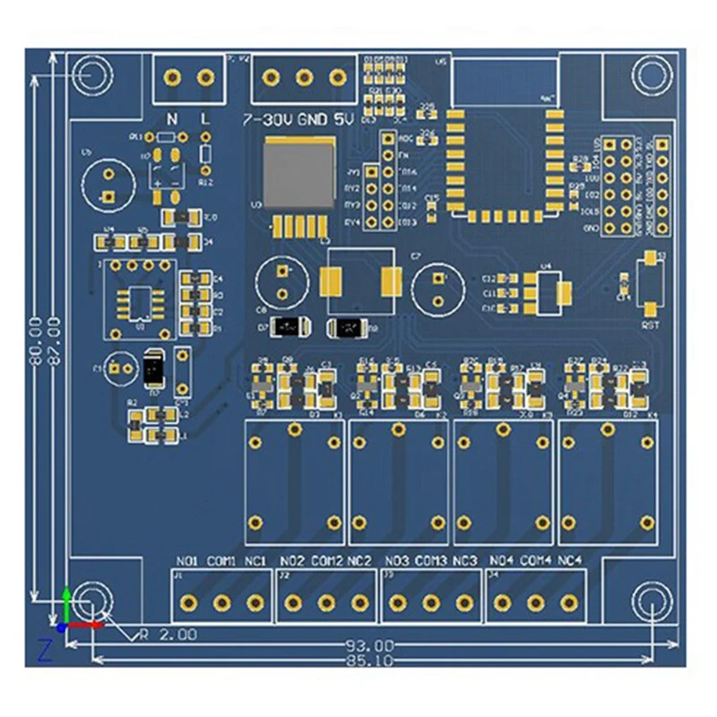 Módulo de relé ESP-07 Módulo WIFI de 4 vias Fonte de alimentação AC/DC ESP8266 Placa de desenvolvimento Módulo de desenvolvimento secundário