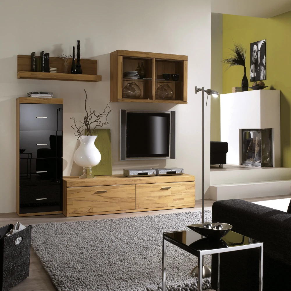 

Living room furniture set Classic home wooden modern wall mounted simple wall TV stand