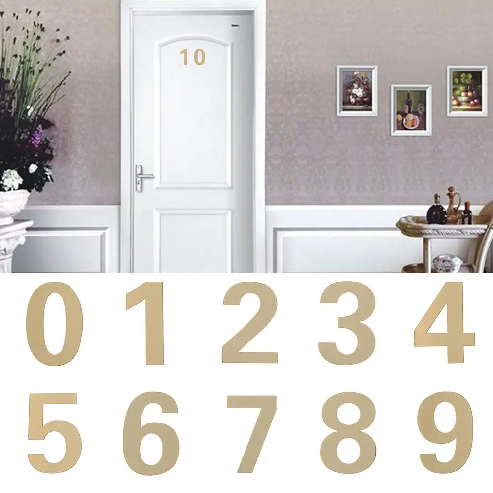 1Pcs Home Hotel Home Sticker Address Self-adhesive Door Plate Number Door Numeral Plaque House Drawer Sign Gate Digits