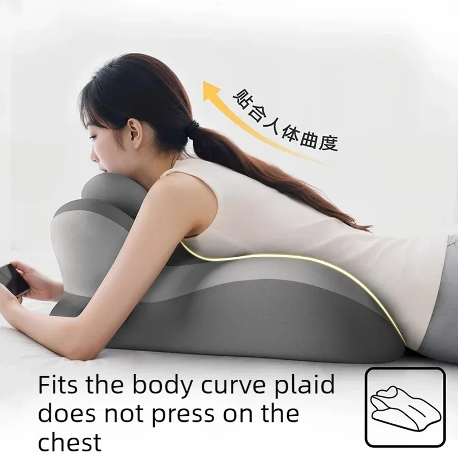 Multifunctional memory foam pillow, for lying face down in bed to sleep or play on the phone, comfortable memory foam pad