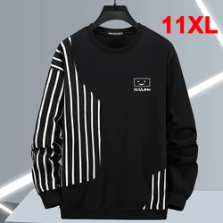 Sudadera de retazos a rayas para hombre, ropa de calle a la moda, chándal de talla grande 10XL 11XL, primavera y otoño