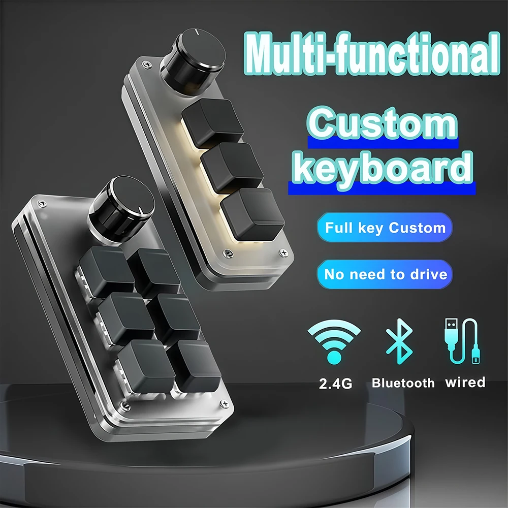Programming Macro Custom Knob Keyboard Dual Type-C Macro Gaming Photoshop Hotswap Keypad Ultra-thin Mechanical Hotswap Macropad