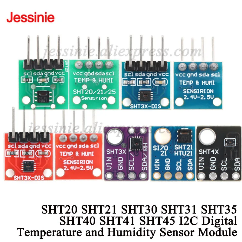 10pcs/1pc SHT20 SHT21 SHT30 SHT31 SHT35 SHT40 SHT41 SHT45 Digital Temperature and Humidity Sensor Module I2C High Precision IIC