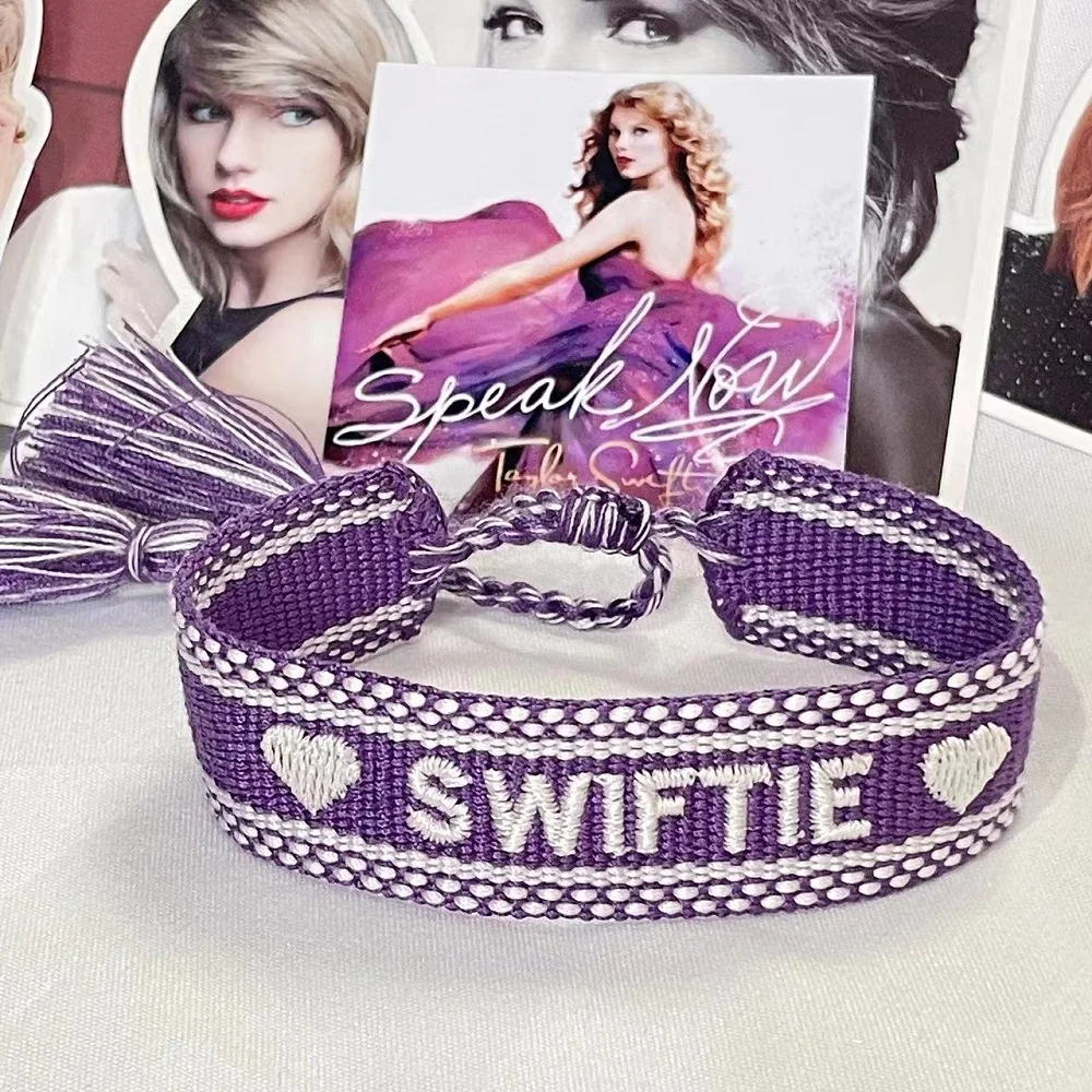 THE ERAS TOUR Woven Bracelets SWIFTIE Stackable Wrap Fabric Bracelets