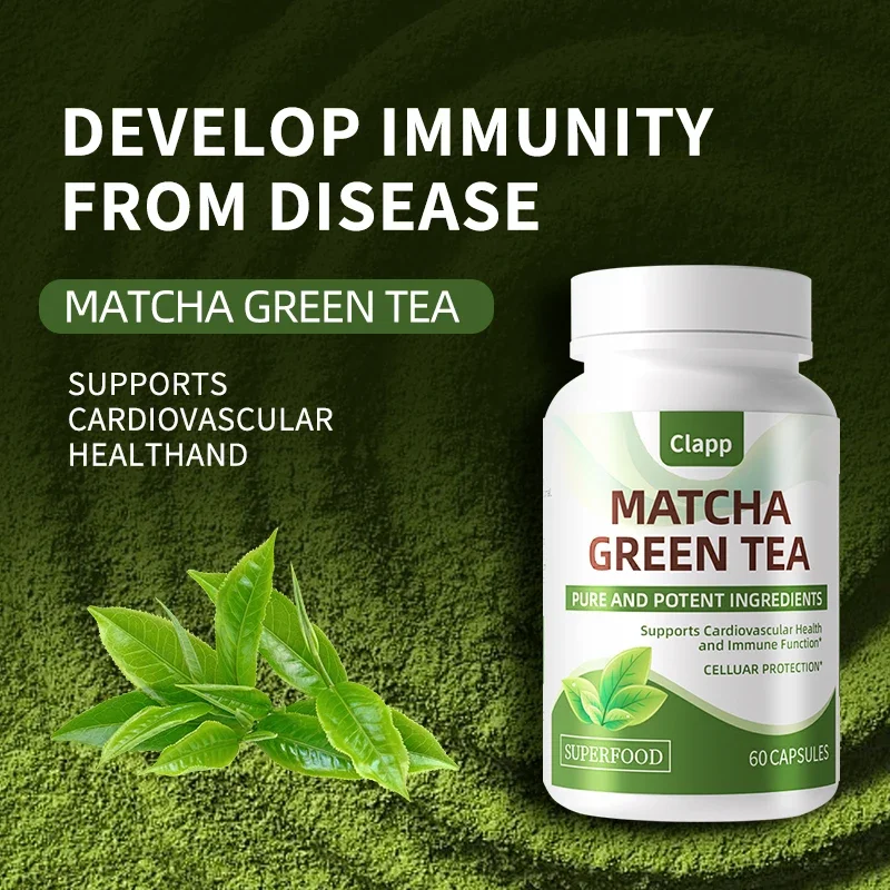 120 Green SuperFoods + Matcha Green Tea Capsules - Immunity, Energy,Antioxidants