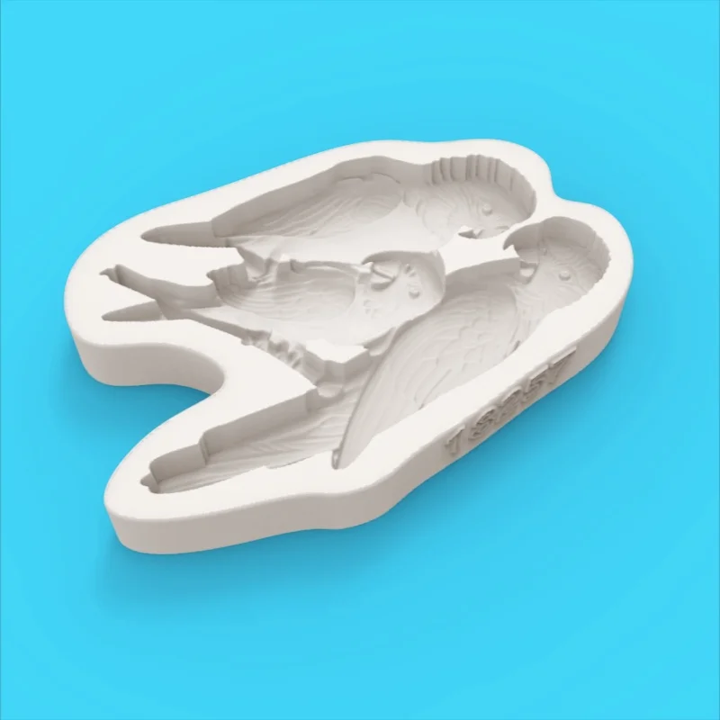 Macaw Family Silicone Baking Mold Tropical Style Chocolate Fondant Cake Decoration Mold view 5