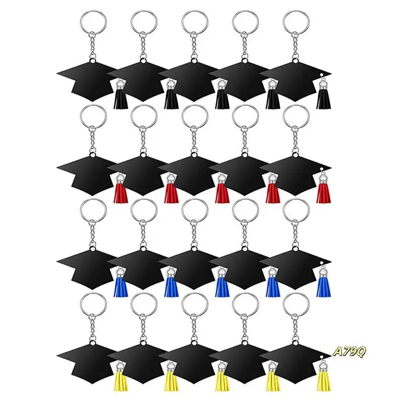 

48Pcs Graduation Cap Charm Keychain Pendants Tassels Keychain Party Favor Class Of 2023 Graduation Gifts