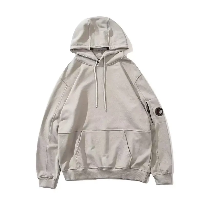 2025 التجارة الخارجية الجديدة للرجال عدسة قطنية عادية مستديرة الرقبة وسيم وبسيط عادية المرأة في الهواء الطلق هوديي رياضي #4