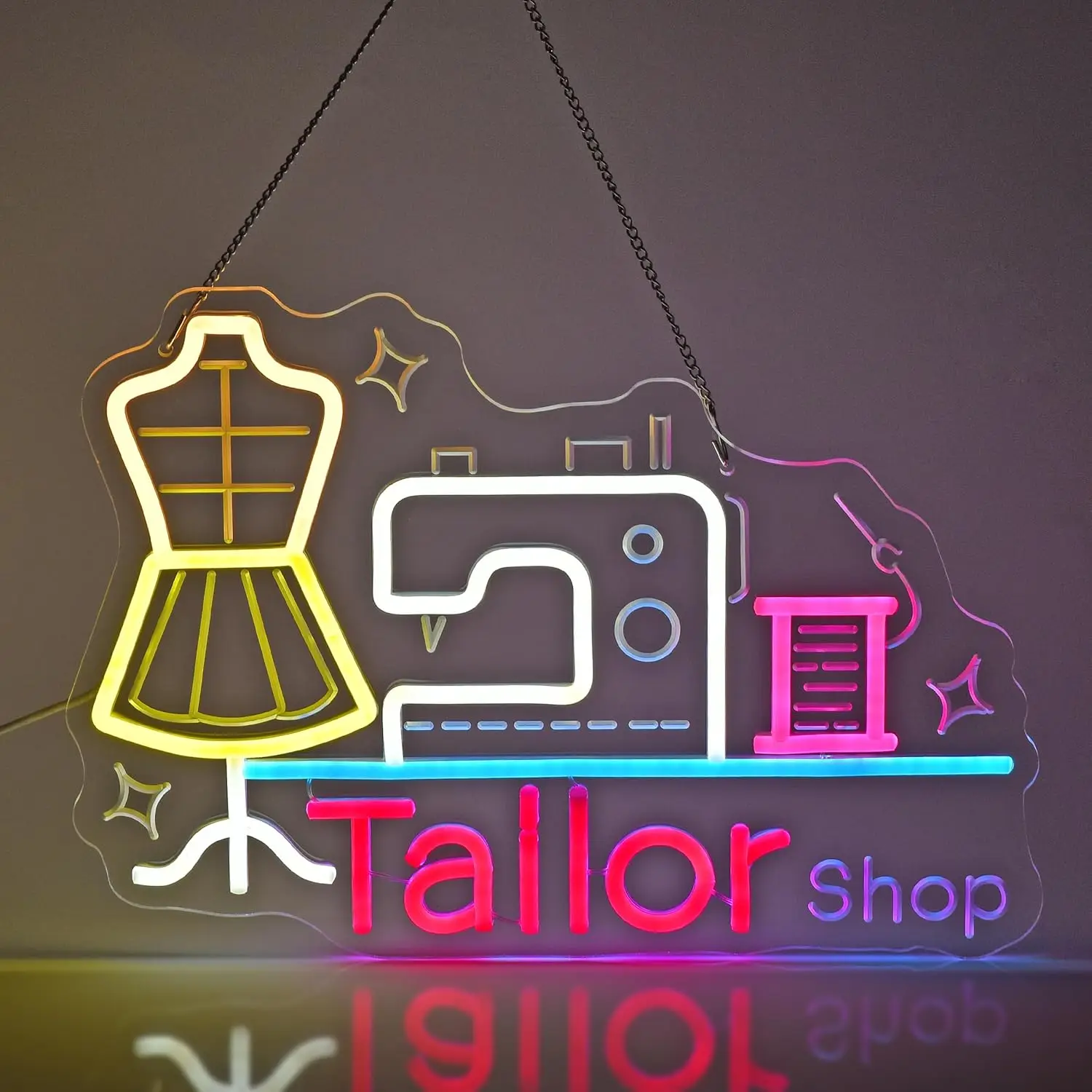 

Индивидуальный магазин, неоновая вывеска, USB затемняемая светодиодная лампа для портновского магазина, ремонт, магазин костюмов, одежда, украшение для дома, подарок