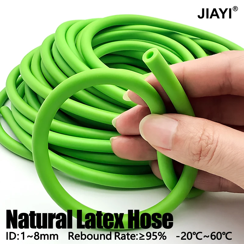 1.6-8mm Green Natural Latex Tube 1-5M High Elasticity High Resilience Antifreeze Tensile Rubber Hose for Slingshot & Craft Use