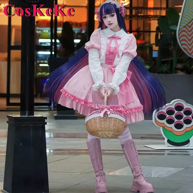 

CosKeKe Stocking Cosplay Panty & Stocking With Garterbelt Costume Pink Sweet Lolita Dress Halloween Party Role Play Clothing New