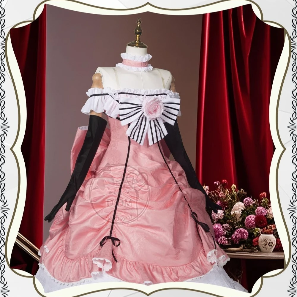 

Women Pink Medieval Ball Gown Costume Black Butler Cosplay Costume Kuroshitsuji Ciel Phantomhive Lolita Maid Dresses Uniform