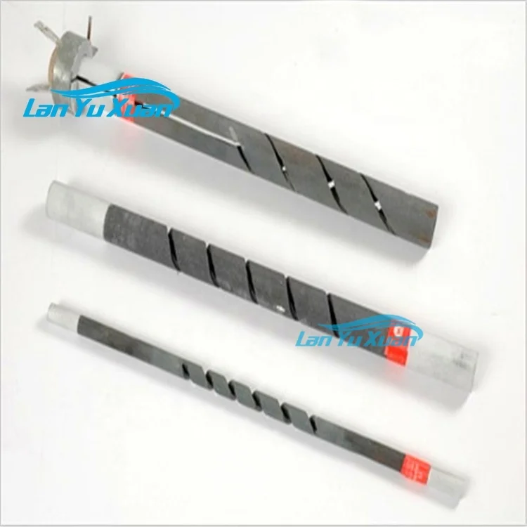 

3 Phase Single Spiral Silicon Carbide Sic Rod Heater Heating Element Cold zone 300mm, hot zone 400mm, diameter 25mm, each 6kw