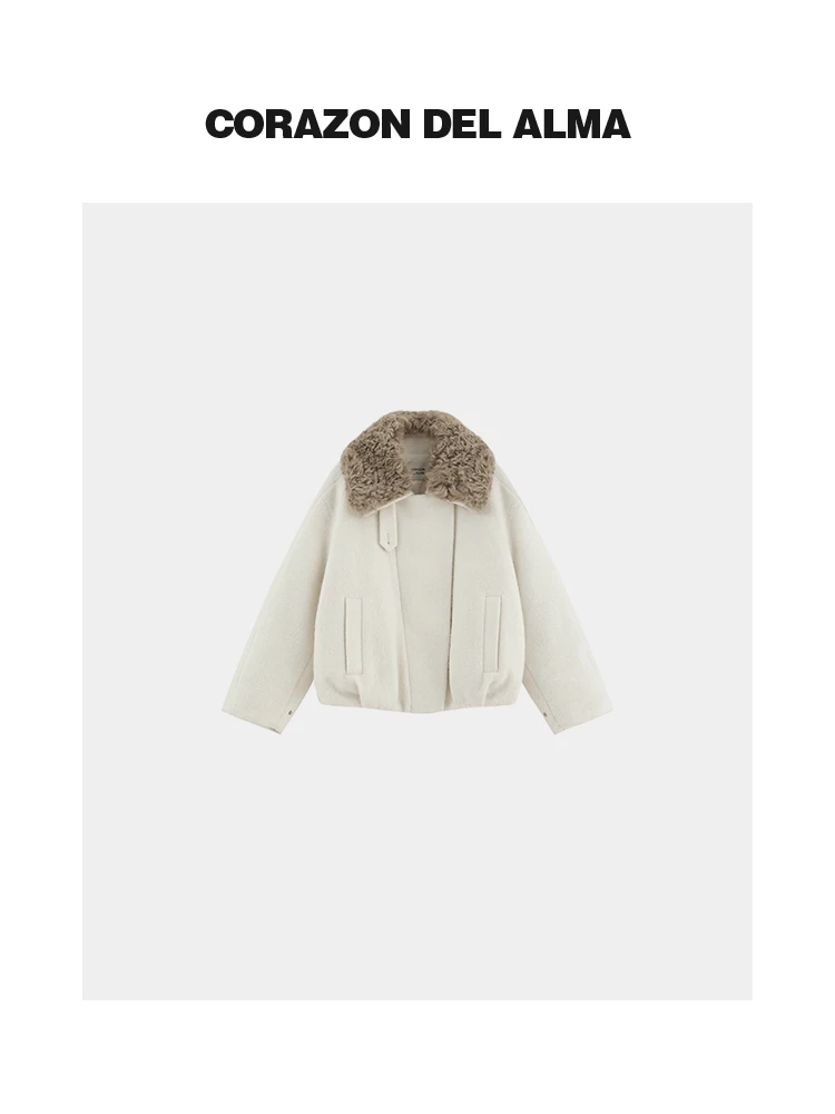 

Роскошная женская парка с отстегивающимся шерстяным воротником, утепленная белым гусиным пухом, с вязаной шерстяной верхней тканью, теплая, изысканная.