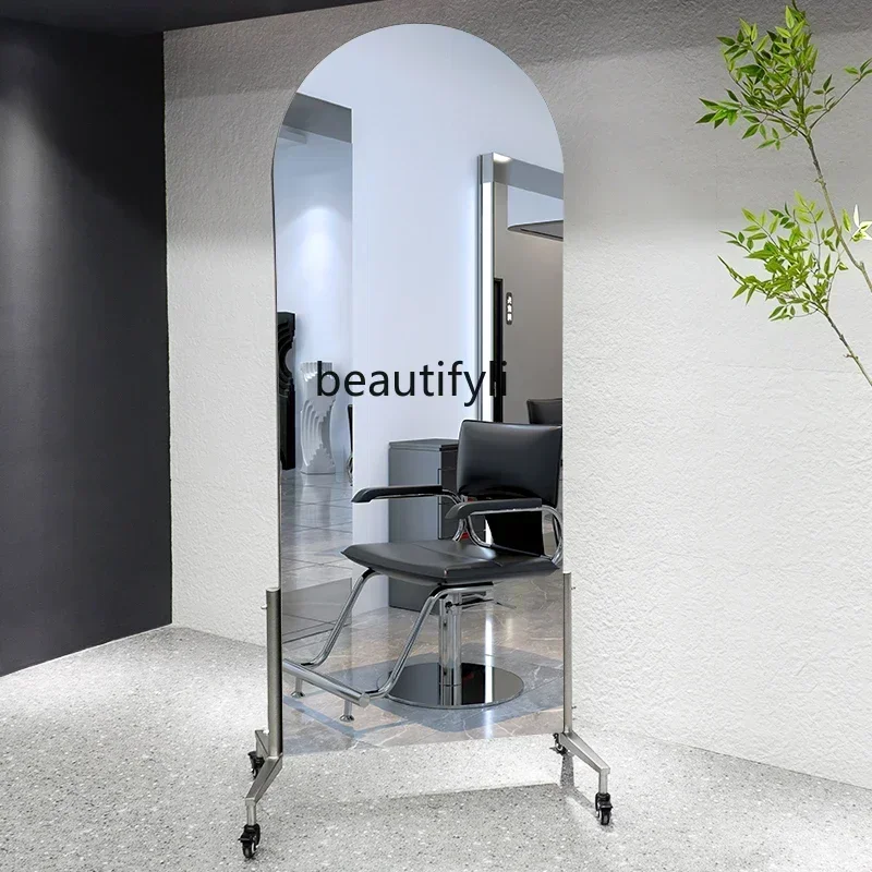 

LJYSimple barber shop mirror removable turning floor-standing double-sided mirror for high-end hair salons