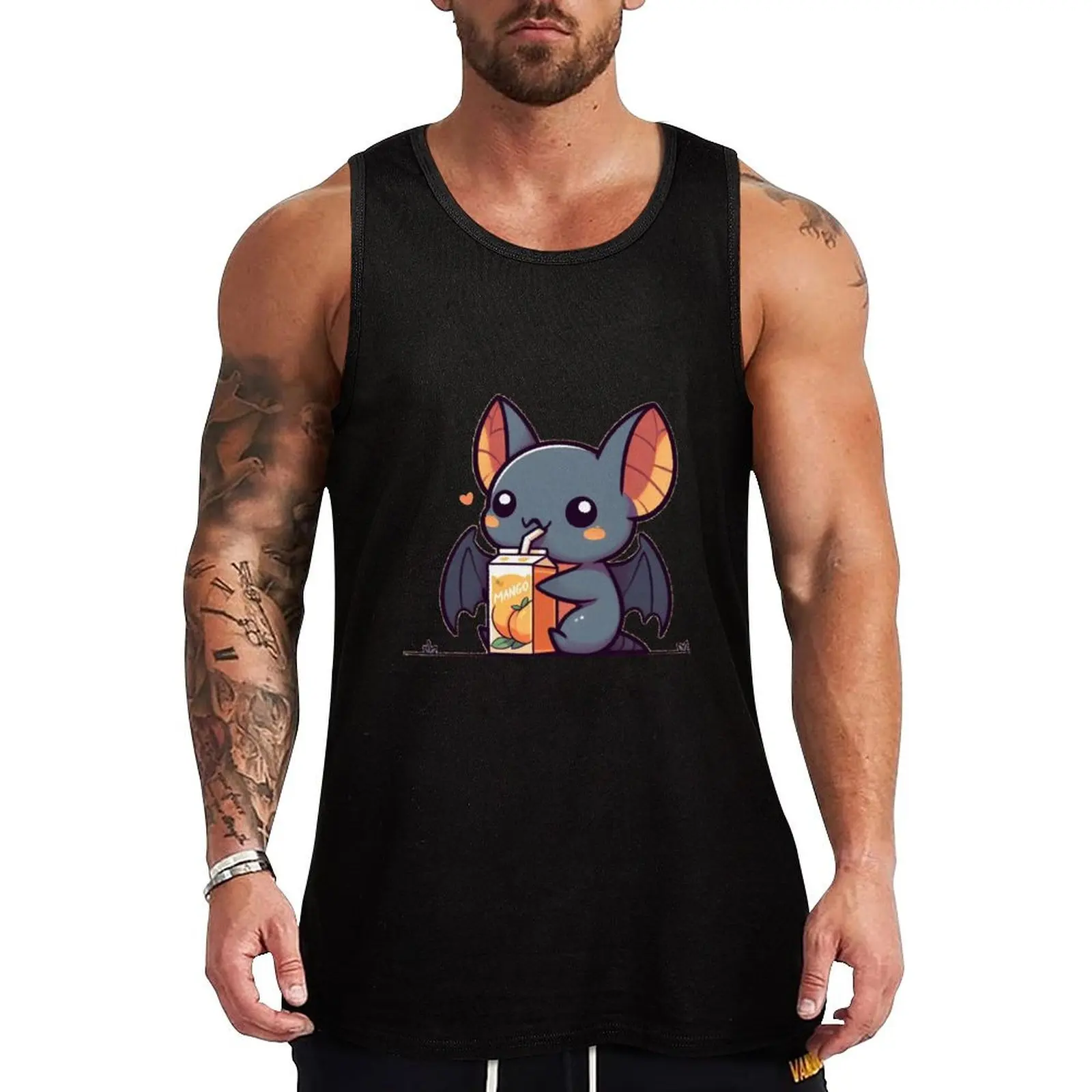 

Mango Juice Bat Tank Top Men's vest running shirt underwear Men's summer vest