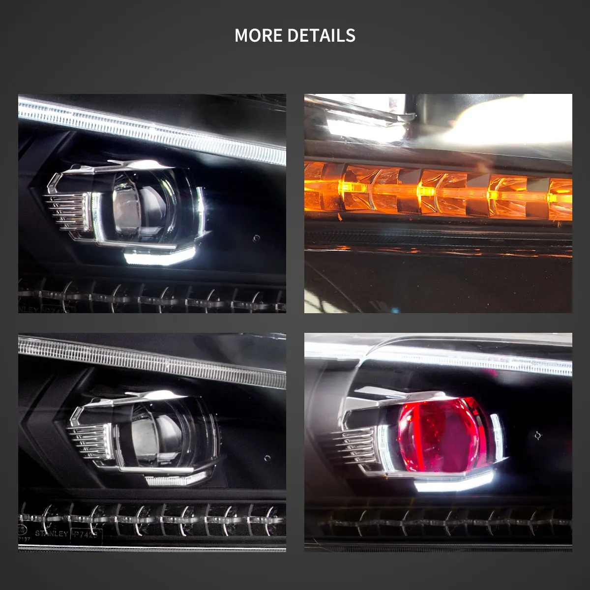 VLAND Projector Headlights Black for 2008-2012 Honda Accord Sedan 8th Generation, Stylish Replacement Front Lamp Assembly