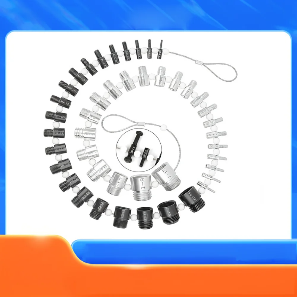 Industrial Thread Identifier Gauge Tool Set Metric Imperial Bolt Nut Inspection Hardware Precise Measuring Kit