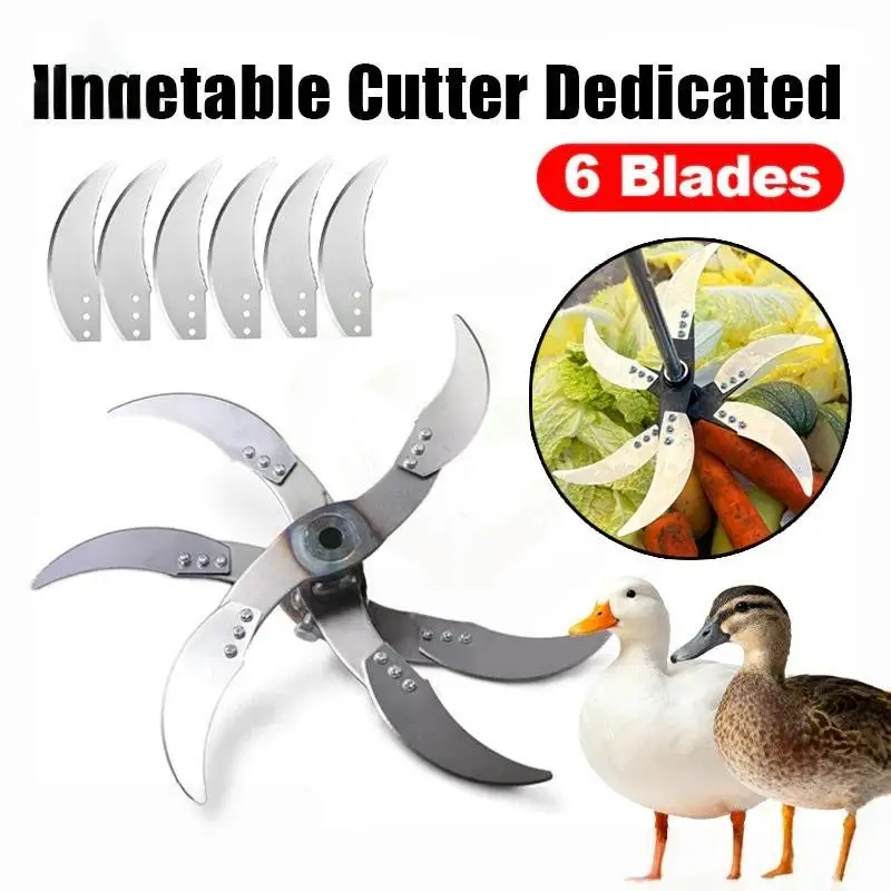 6 Blades Electric Drill Modified Forage Chopper Multifunctional Vegetable Cutter for Poultry Livestock Feed Making Home Use