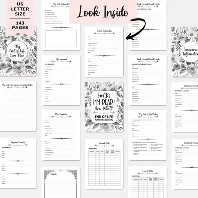 Nuevo cuaderno planificador I'm Dead End Of Life, ahora soy muerto, qué planificador de libros, arreglos finales guiados cuando llevan un libro de trabajo