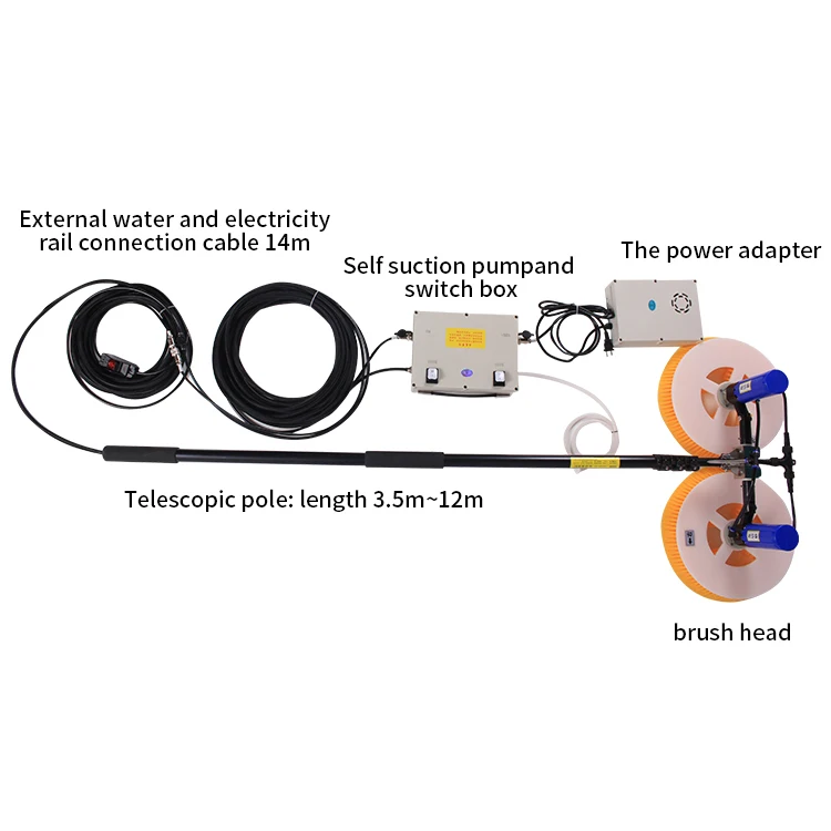 Pv Cleaning Roboter Solar Panel Washer With Automatic Rotating Brush For Solar Panel