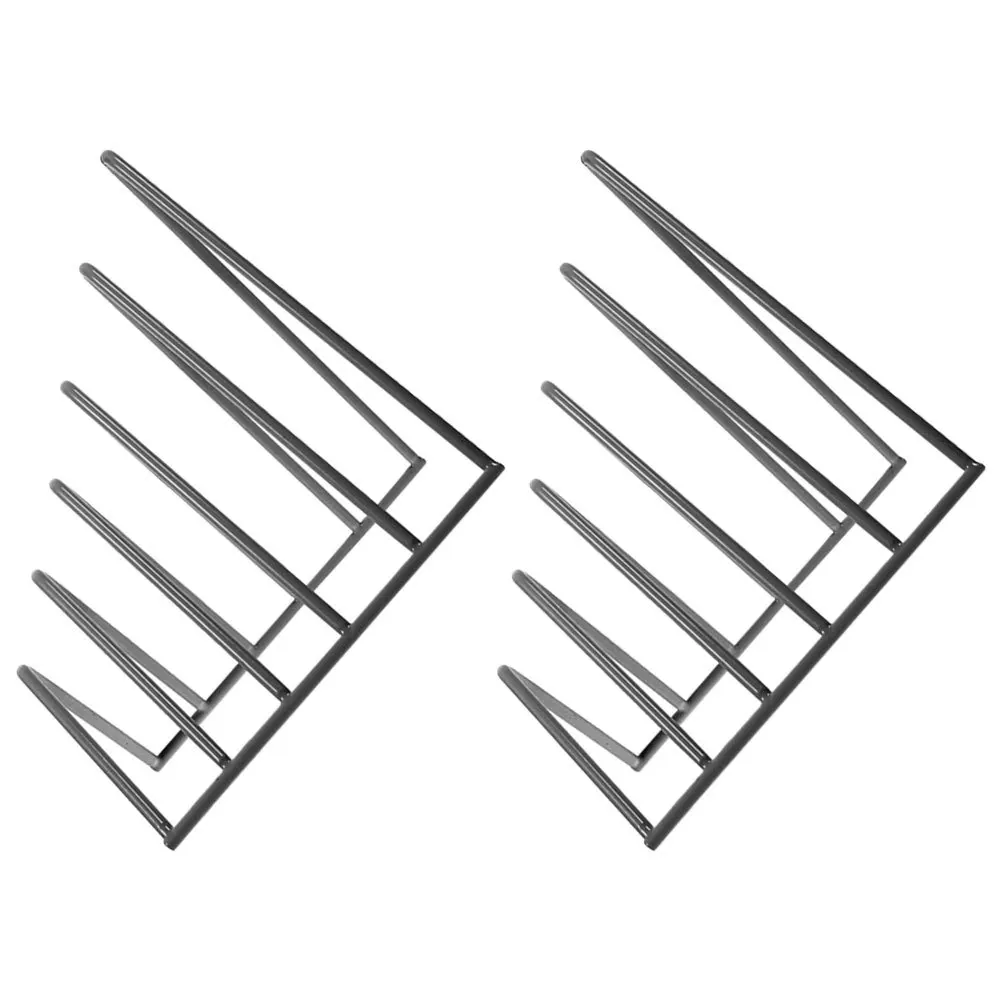 

2pcs Freestanding Desktop File Organizer Iron Art Book Stand For Heavy Books Magazine Holder Multi-Function Bookend Shelf