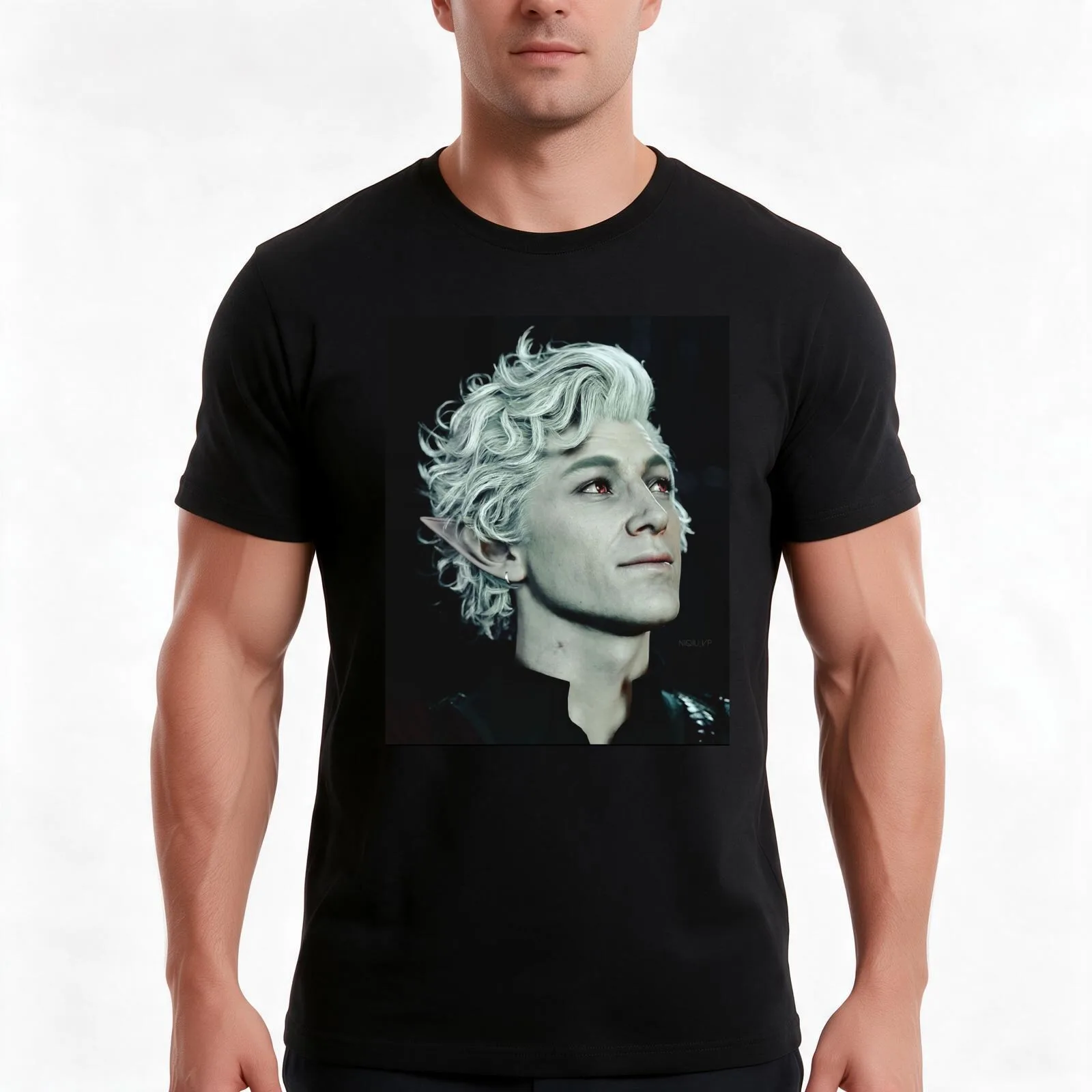 astarion the pale elf T-Shirt, Summer Casual Cotton Tee, Oversized Streetwear Tops, Vintage Graphic Print, Unisex Men Women