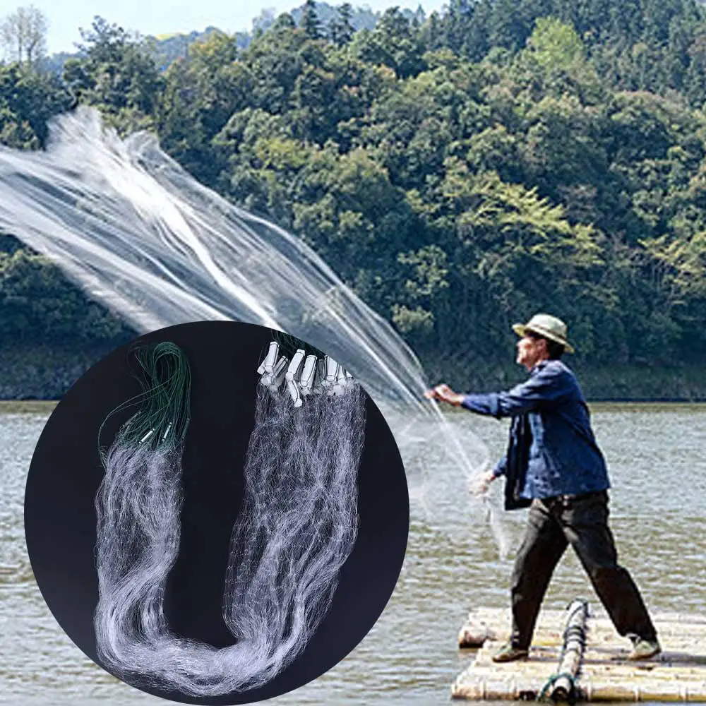 Nylon Durable Float Trap Dip Cage Fish Line Fishing Accessories Nylon Fishnet Single Mesh Monofilament Gill Net Fishing Net