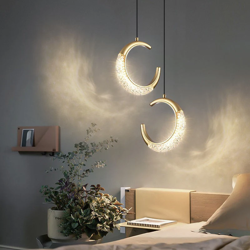 Imagem -06 - Nordic Star Moon Luzes Pingente Led Teto Pendurado Lustre Iluminação Luxo Crianças Quarto Infantil Casa Bedside Decor Lamp