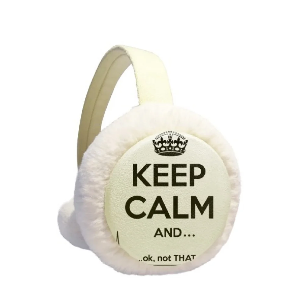 

Quote Keep Calm Black Funny Winter Ear Warmer Cable Knit Furry Fleece Earmuff Outdoor