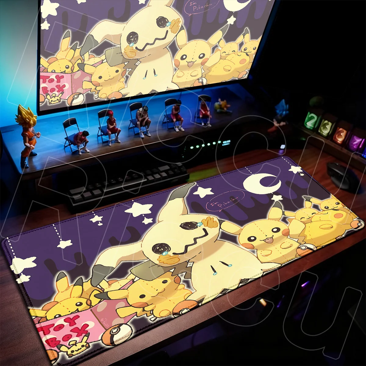 900x400mm P-Pokemons Mimikyu Desk Mouse Pad Laptop Office Large Keyboard Mats Non-slip Rubber PC Rubber Accessories Washable Rug
