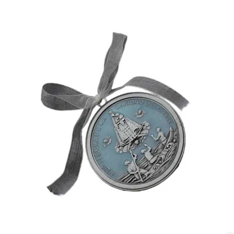 A0KE Elegant Zinc Alloy Angel Wall Decoration With Enamel Coating with Hanging Ribbon