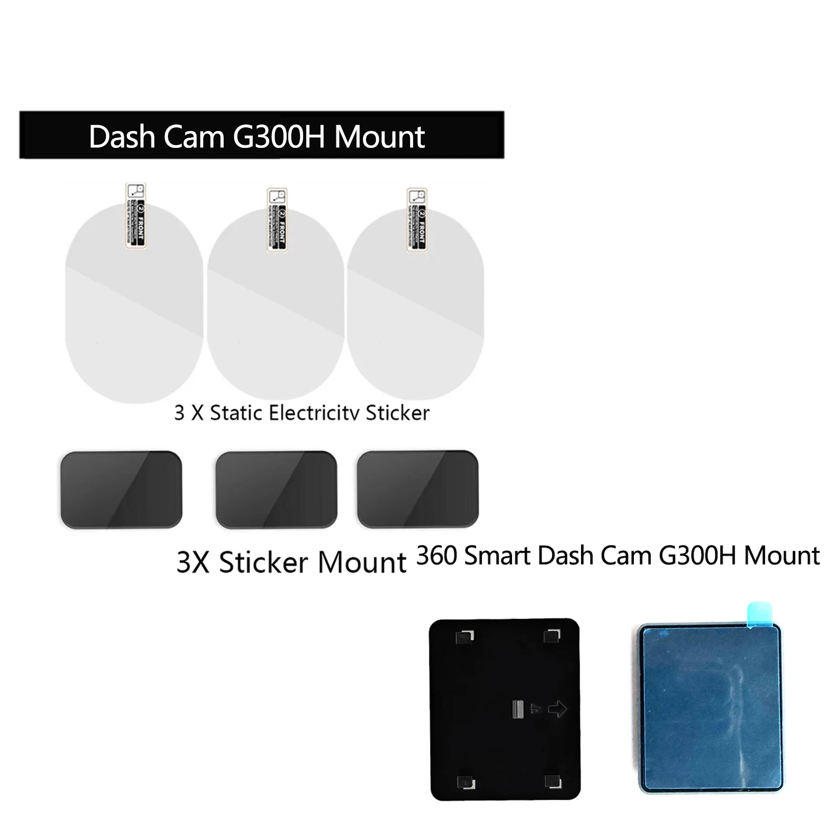 for 360 Smart Dash Cam G300H Mount  VHB Sticker image 3