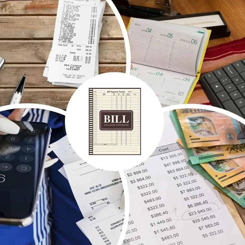 Bill Tracker Notebook - ผู้จัดระเบียบบิลรายเดือนและผู้วางแผนสําหรับการจัดทํางบประมาณส่วนบุคคล การเงิน ผู้จัดรายการตรวจสอบการชําระเงิน