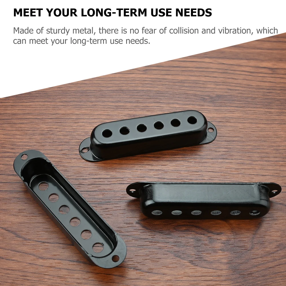 

3pcs Metal Covers Metal Guitar Pickup Cover Durable Sturdy Dustproof Pickup Protector For Electric Guitar Humbucker