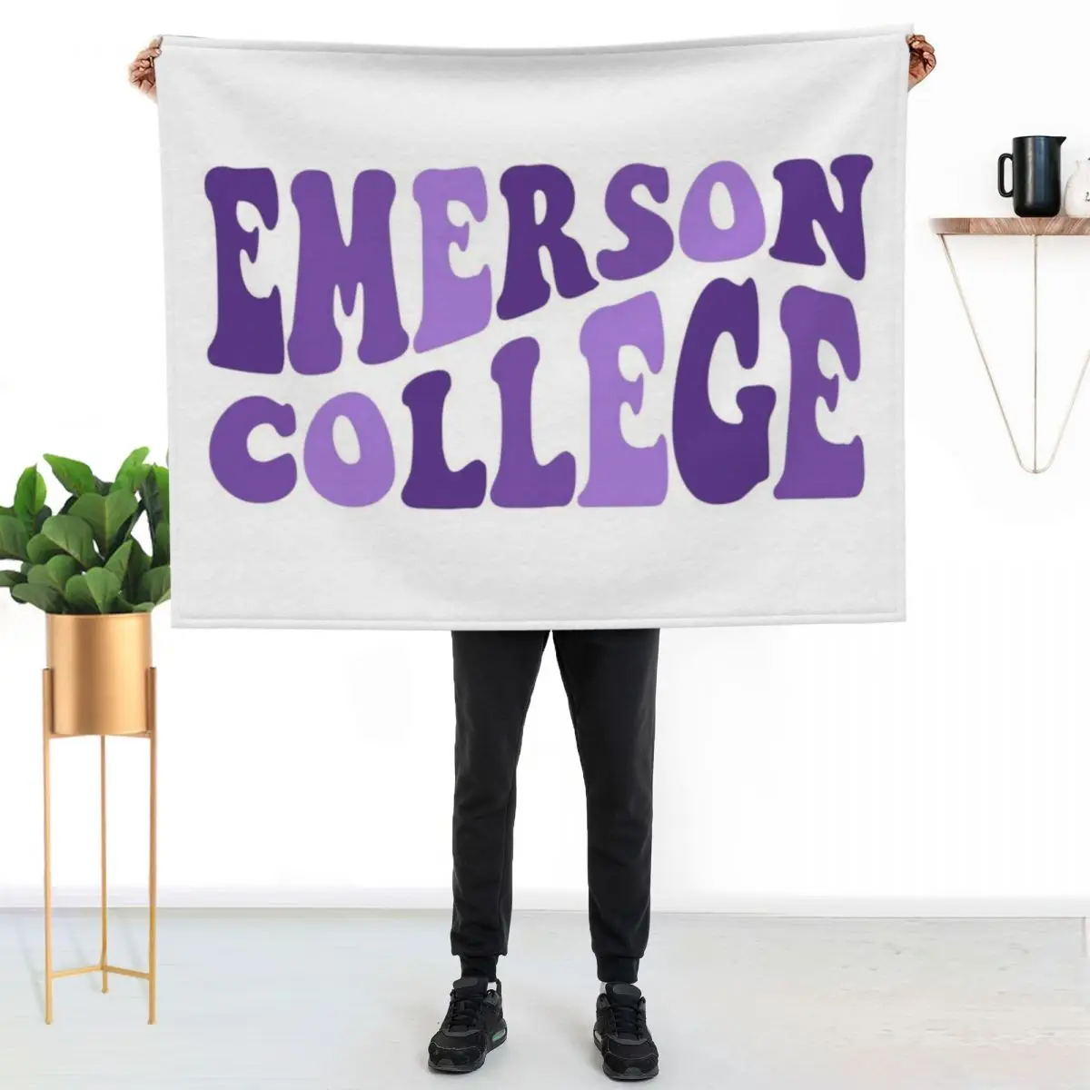 emerson - groovy warped font Throw Blanket