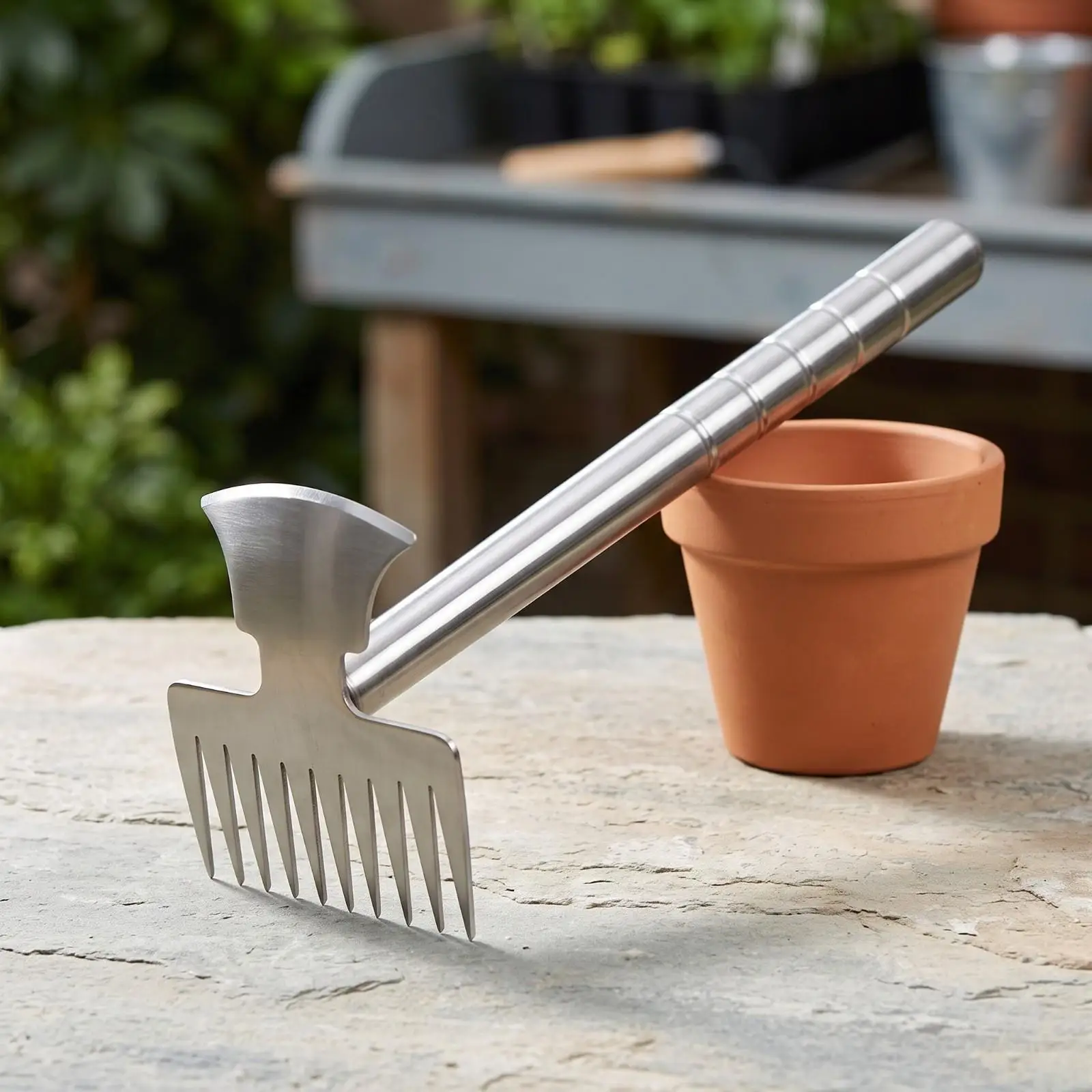 Garden Multi Tool Weeding Rake Ergonomic Long Handle for Agricultural Machinery Weeding in Vegetable Plots and Flowerbeds