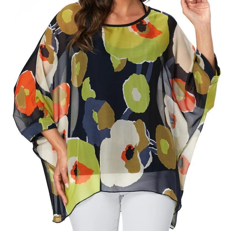 

Модная женская шифоновая рубашка больших размеров в богемном стиле для отдыха на море, солнцезащитная одежда, накидка на бикини