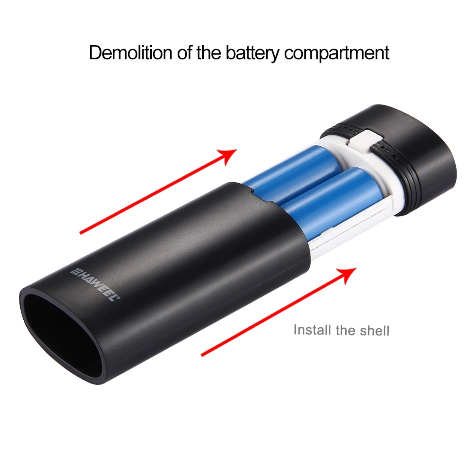 HAWEEL DIY 2x 18650 Battery (Not Included) 5600mAh Power Bank Shell Box with USB Output & Indicator Charging Box for Smartphone