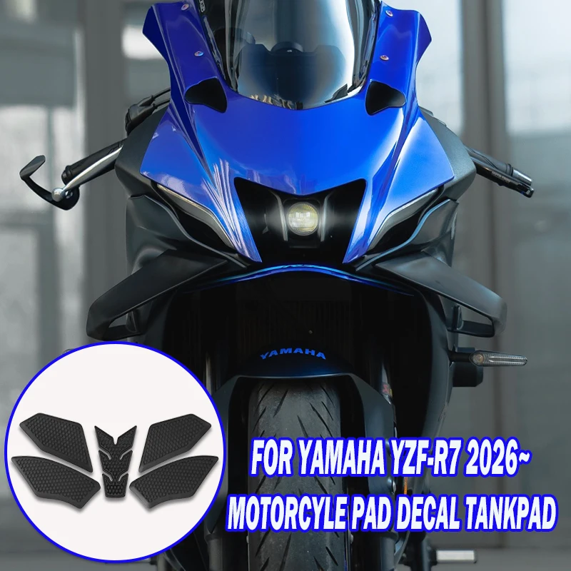New For YAMAHA YZF R7 YZF-R7 YZFR7 2026 Motorcycle Side Fuel Tank Stickers Protector Knee Non-slip Pad Decal Tankpad Accessories