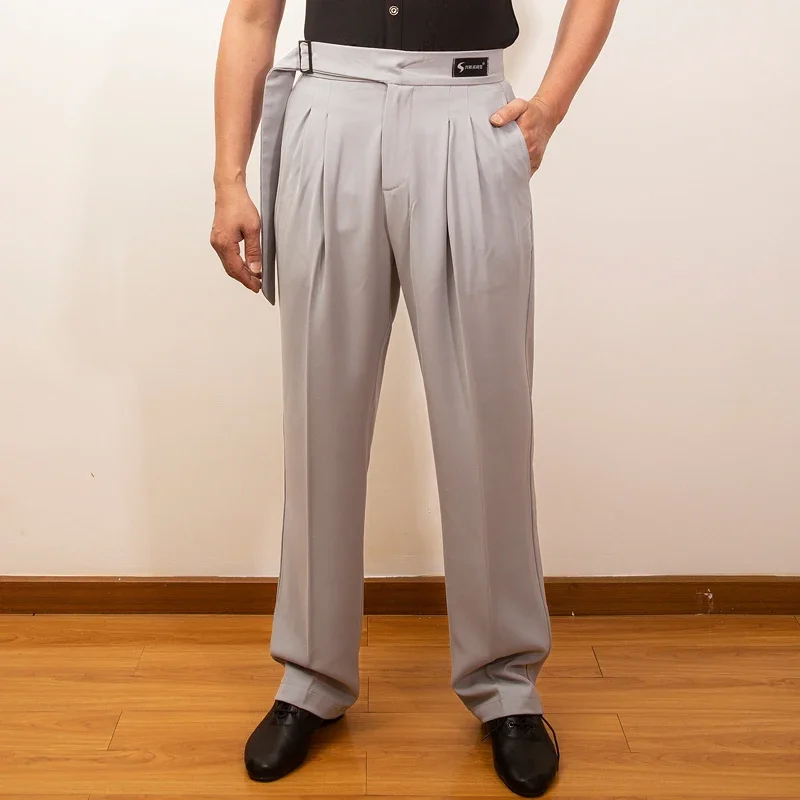 Pantaloni da ballo latino da uomo abbigliamento da ballo per sala da ballo Cha Cha Rumba pantaloni da ballo per Salsa abbigliamento da pratica maschile valzer Tango Wear NV17978