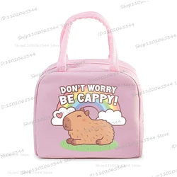 Cute Capybara Print Women Men Lunch Bag Fashion Animal Capybara Portable Insulated Bags School Kids Multifunctional Food Handbag