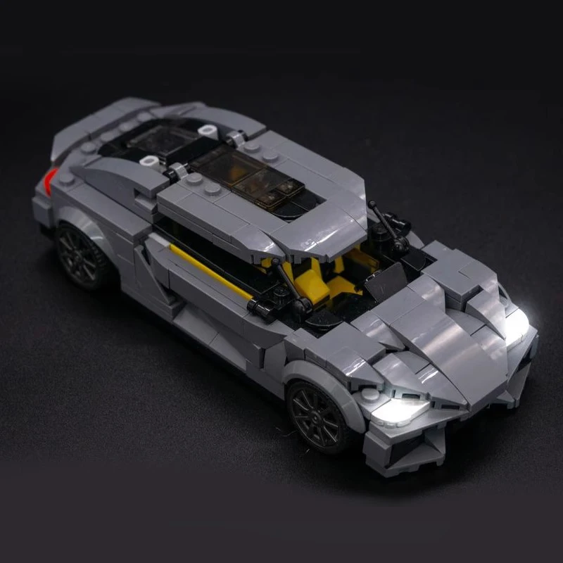 MOC-85617 Building block toy light gray sports car model boy puzzle combination cool racing car birthday gift surprise