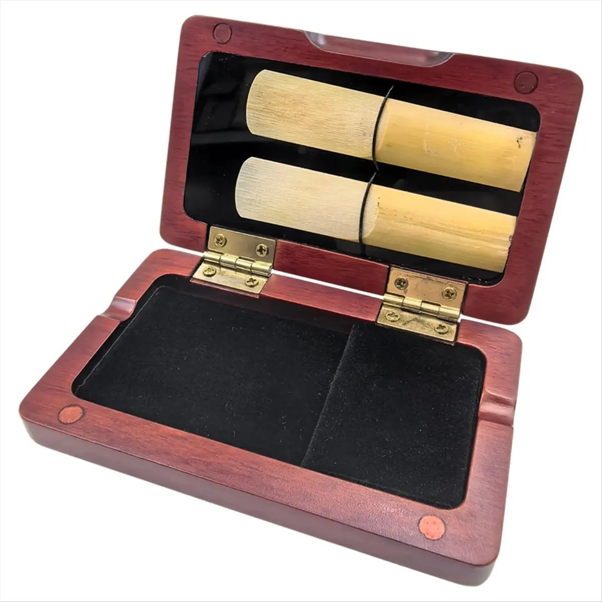 علبة صندوق حاوية الساكسفون الكلارينيت مع فتحات لملحقات موسيقى القصب 2 قطعة [AA74-AAA]