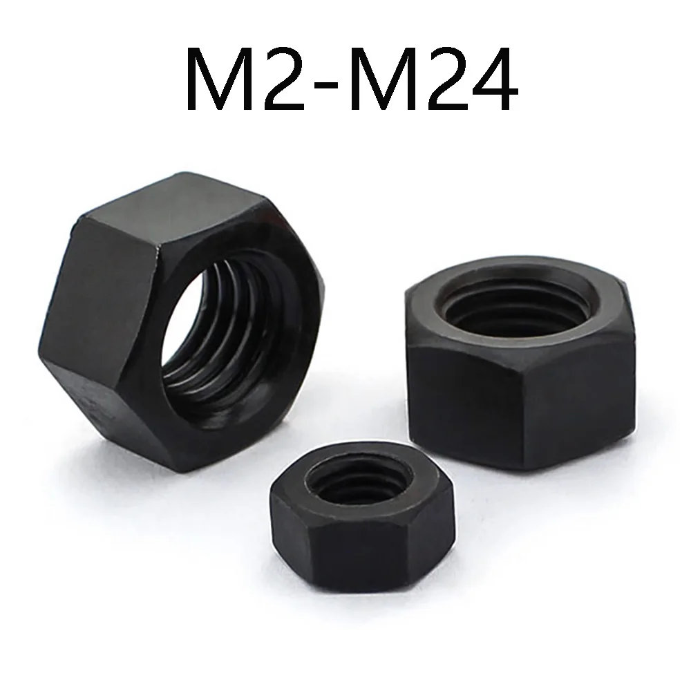 Grade 12.9 Hex Hexagon Nut M2 M2.5 M3 M4 M5 M6 M8 M10 M12 M14 M16 M18 M20 M22 M24 Carbon Steel Metric Hex Hexagon Nuts